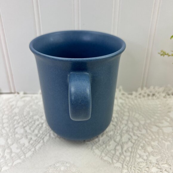 Dansk International 10 Oz Coffee Mugs Set Of 4 Stoneware Blue Made In Portugal - Picture 5 of 11
